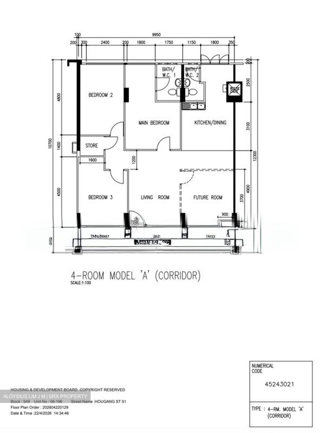 Blk 549 Hougang Street 51 (Hougang), HDB 4 Rooms #566699421